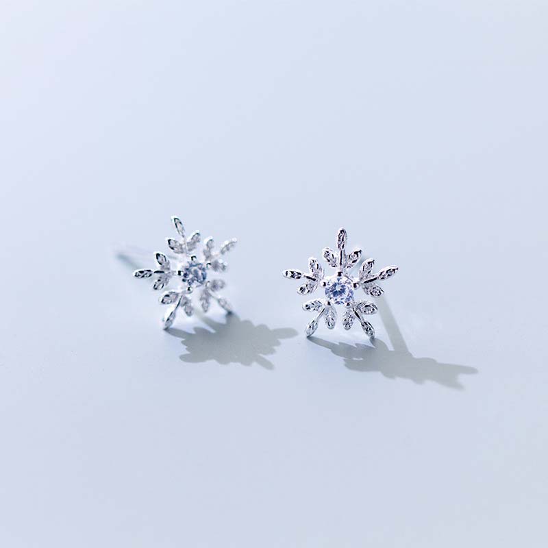 Bông Tai Bạc 925 Bông Tuyết Cao Cấp- Trang Sức TNC JEWELLERY