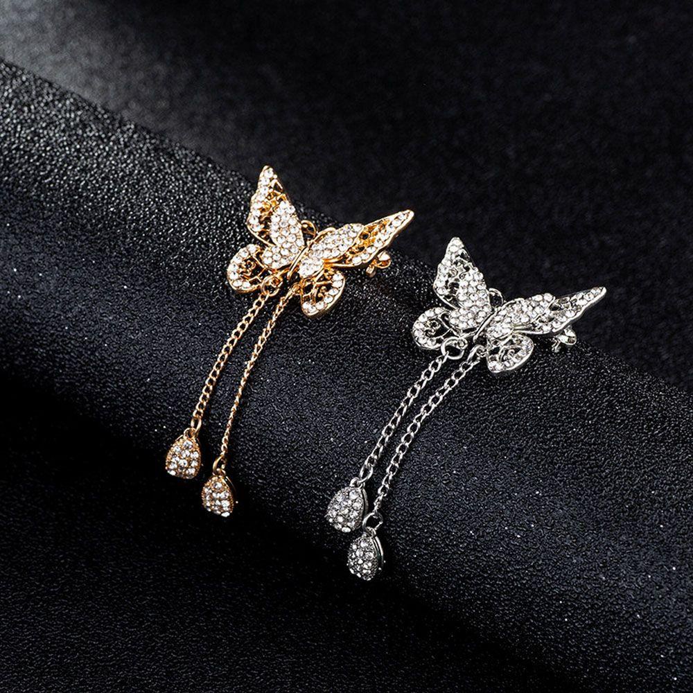 Trâm Cài Áo Hợp Kim Tráng Men Thanh Lịch Cho Nữ|Bông Tai Dáng Dài Hình Giọt Nước Đính Đá Thời Trang