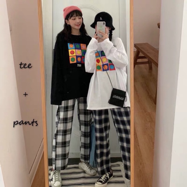 SẴN/ ORDER Quần culottes, quần ống rộng kẻ caro to - 2 mẫu