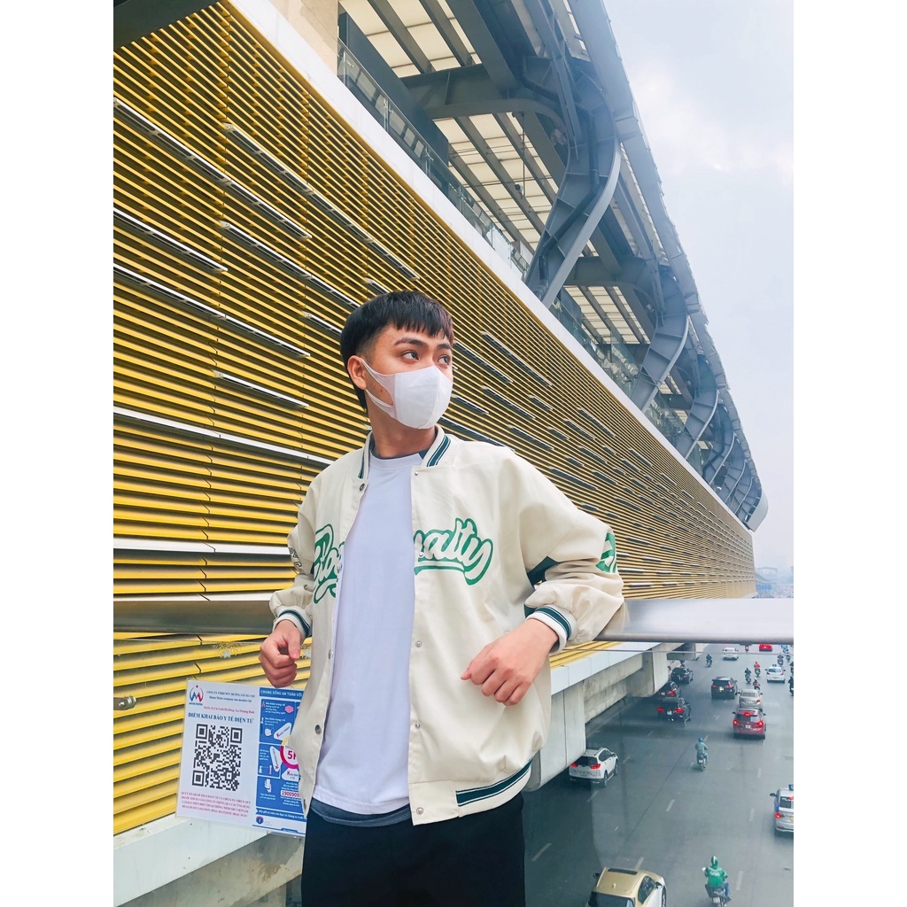 Áo Bomber Unisex Dáng Rộng Royalty Chất Kaki 2 Lớp Dày Dặn Cao Cấp,Áo Khoác Bóng Chày Nam Nữ Phong Cách Hàn Quốc