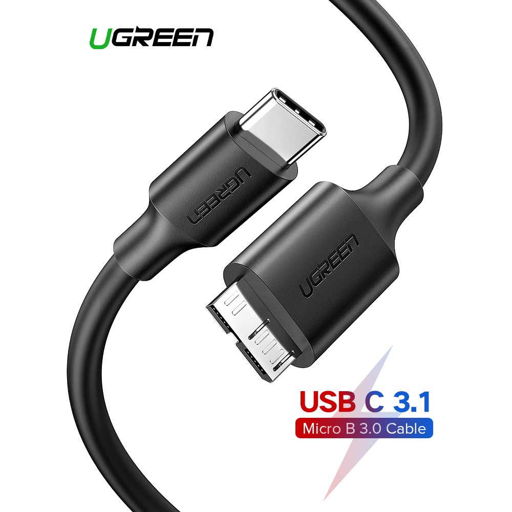 Cáp USB Type C sang Micro ubs 3.0 5Gbps dài 1m UGREEN 20103 màu đen US312 Chính hãng