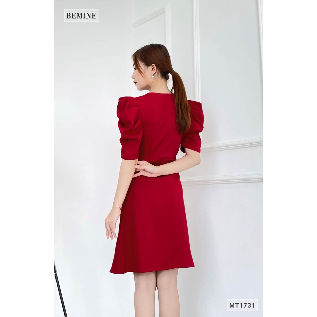 [Mã WABRWA15 giảm 15% đơn 300K] Đầm cổ vuông tay xếp ly tầng BEMINE MT1731DO | BigBuy360 - bigbuy360.vn