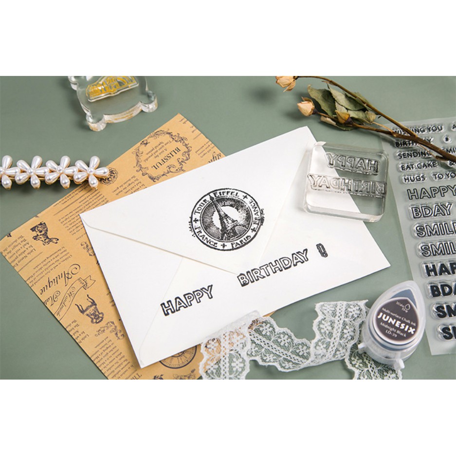KimiTape Con dấu trong suốt clear stamp trang trí sổ sáng tạo