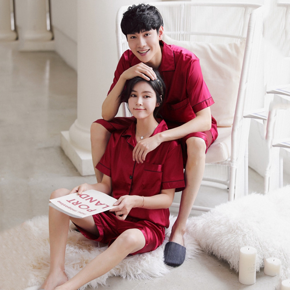 Nhập WA1525 giảm 25K cho đơn 200K_ Bộ đồ ngủ pajamas lụa sa tanh thời trang cho cặp đôi | BigBuy360 - bigbuy360.vn