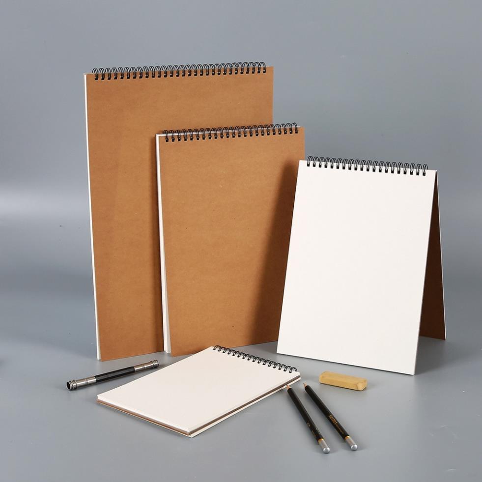 Sketchbook KOLANO sổ vẽ phác thảo, ký họa 100 trang A4, A5 gáy xoắn bìa cứng trơn 160g SN-001372