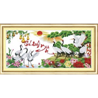Tranh thêu chữ thập phú quý bình an lv3242cm