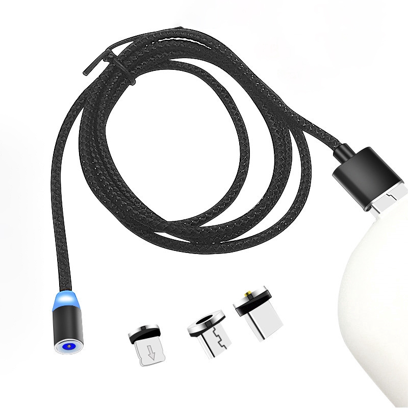 Dây Cáp Sạc Nam Châm 2m 3 Trong 1 Xoay 360 Độ