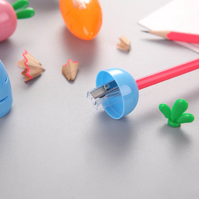 3 Pcs/Set Cute Creative Carrot Shaped Pencil Sharpener Color Random Style