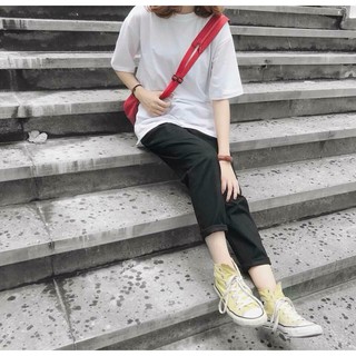 < FREESHIP > Set Áo Trắng phối Quần Kaki Đen [ Form UNISEX ]