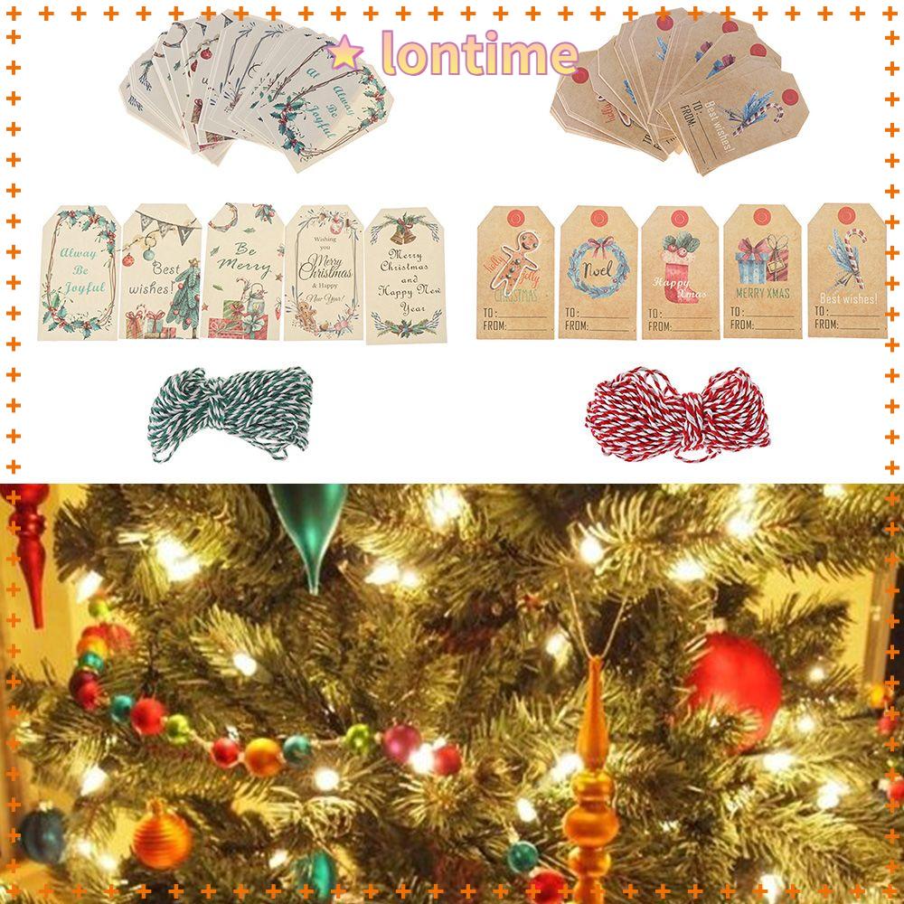 Bộ 50 thẻ giấy kraft treo trang trí giáng sinh