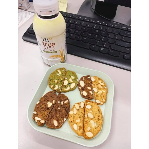 Bánh ăn kiêng biscotti giảm cân healthy vị vani/chocolate/matcha/mix nguyên cám Baker Baking