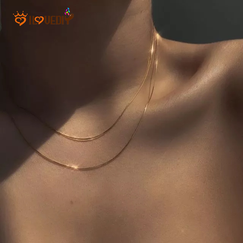 vòng cổ Mạ Vàng Mặt Gợn Sóng Thời Trang Cho Nữ