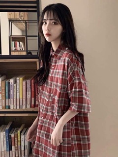 [ORDER] Áo sơ mi kẻ caro dáng dài (có ảnh thật)