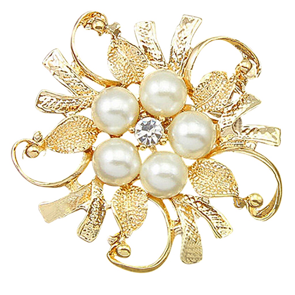 Ghim cài áo đính ngọc trai hình bông hóa thời trang cho nữ