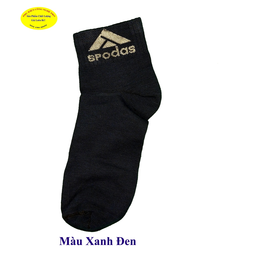 TẤT VỚ NAM Cổ trung in Chữ SPODAS trên cổ vớ Dài 25cm Chất liệu thun cotton mềm êm, Thoáng mát, Thấm hút mồ hôi