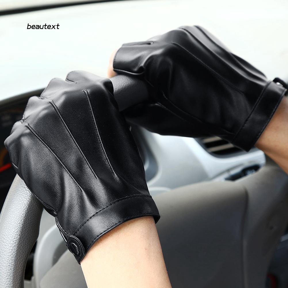 Găng tay giả da hở ngón thoáng khí cho nam