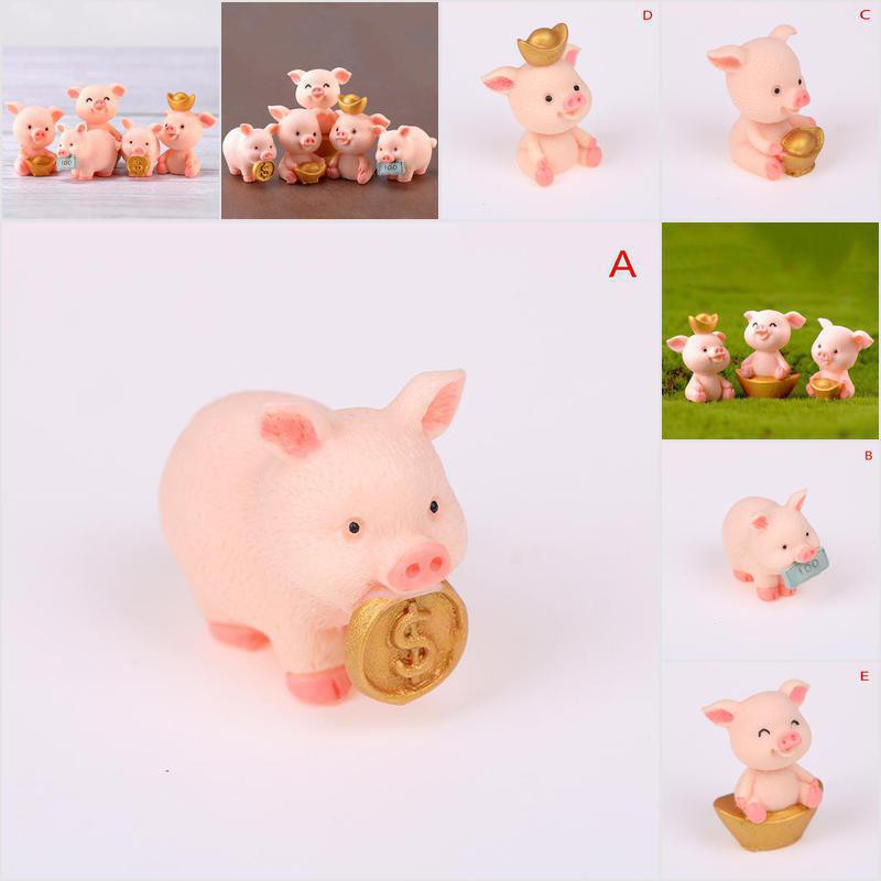Mô Hình Chú Heo May Mắn Mini Trang Trí Sân Vườn / Nhà Búp Bê