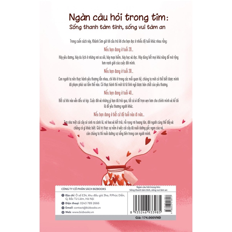 Sách - Ngàn câu hỏi trong tim: Sống thanh tâm tĩnh, sống vui tâm an (BIZBOOKS)