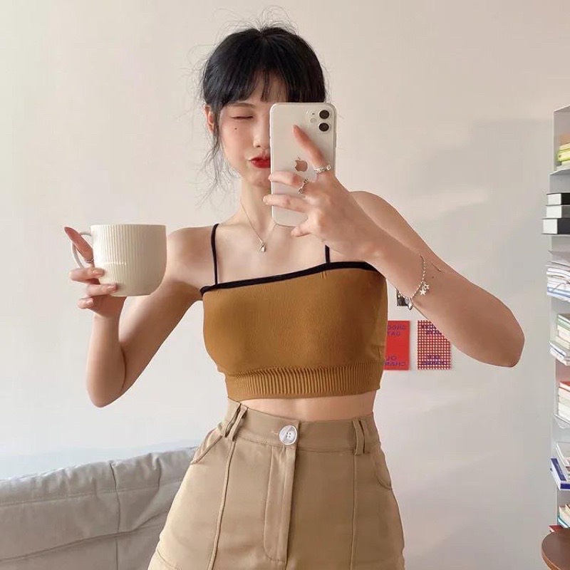 Áo Bra Thun 2 Dây Có Mút Ngực Gam Màu Pastel Quyến Rũ 388 - LADY