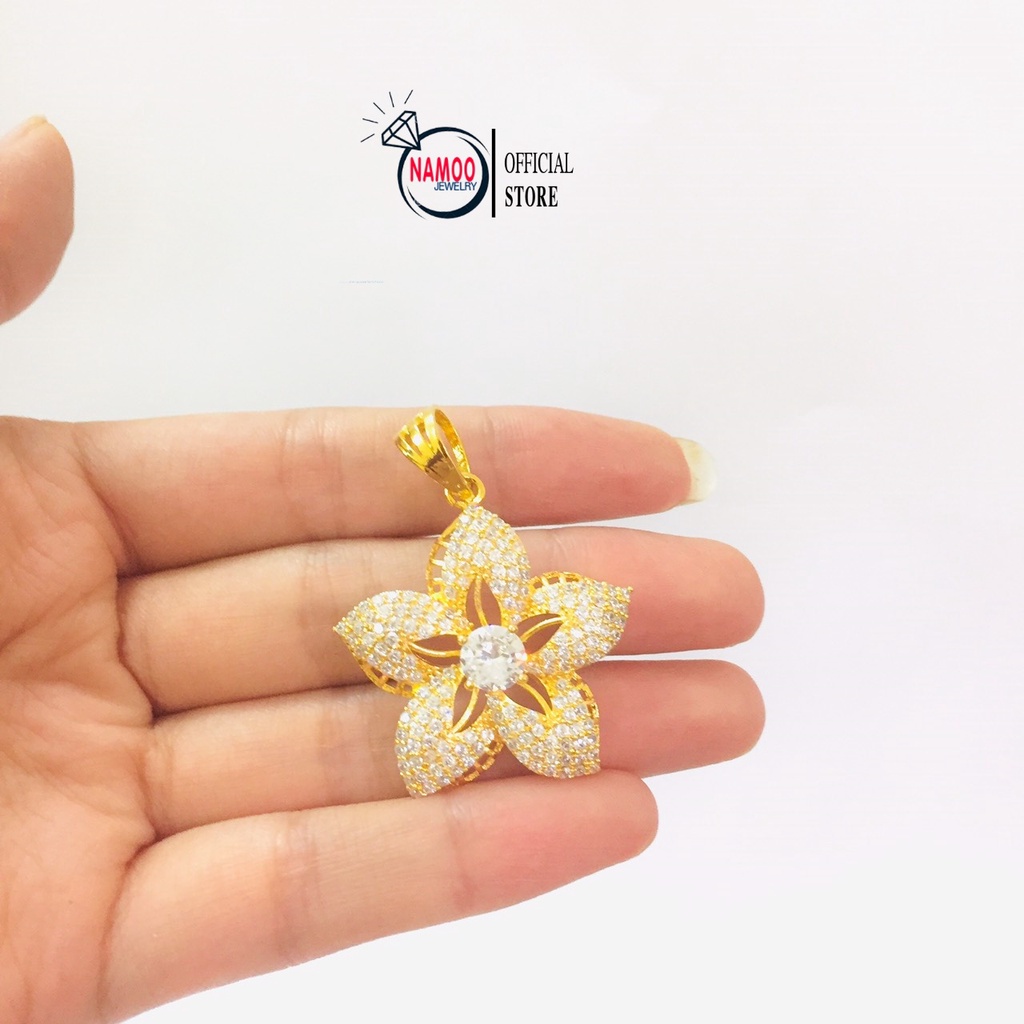 Dây Chuyền Hoa Đính Đá Bản Lớn V801 kết hợp với Dây Phụng Dài Dây 50cm Namoo Jewelry