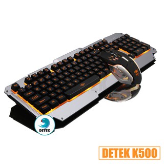 Combo Bàn phím giả cơ và chuột game thủ Detek K500 LED tặng miếng lót Chuột ngẫu nhiên