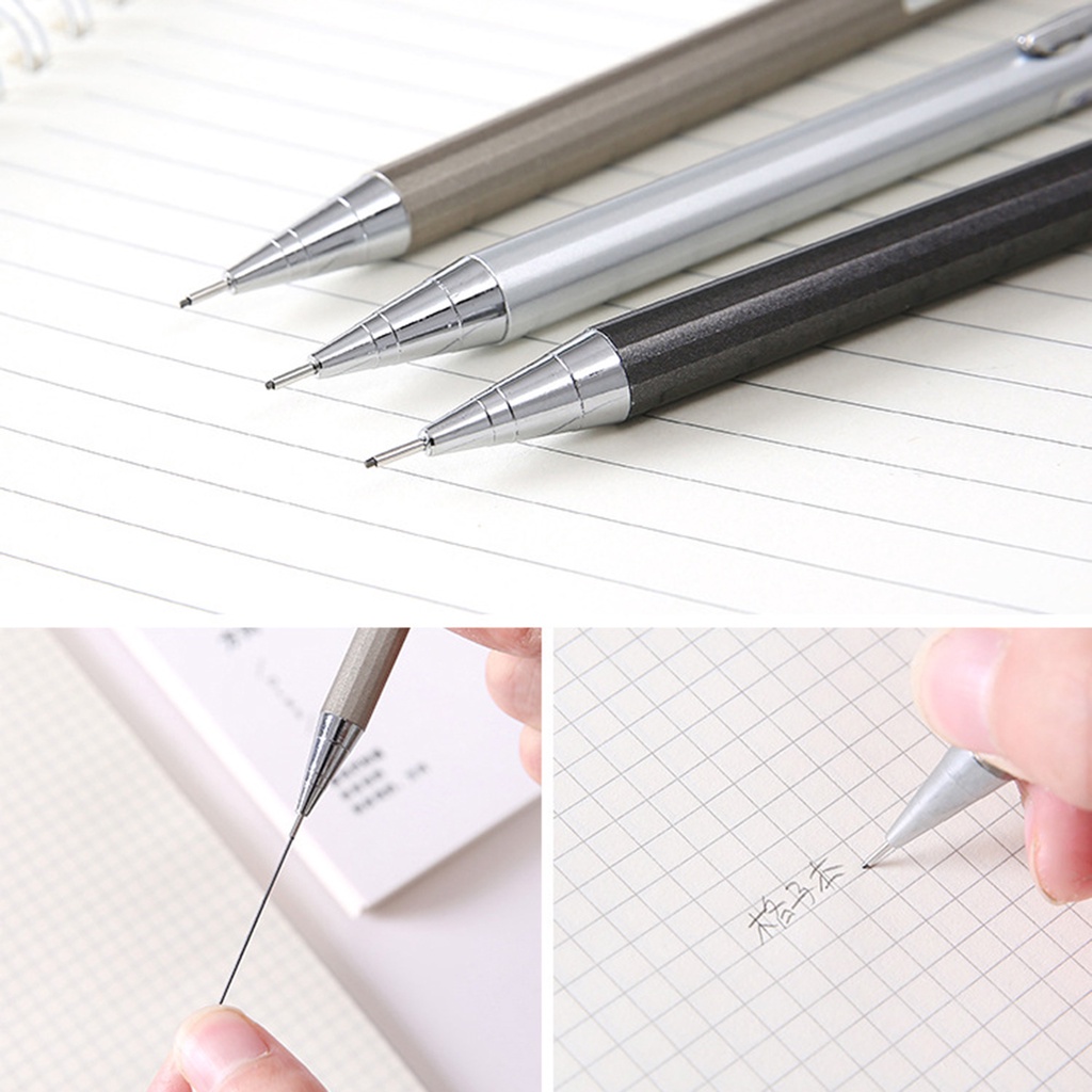 Bút Chì Bấm Bằng Kim Loại 2B Ngòi 0.5/0.7mm