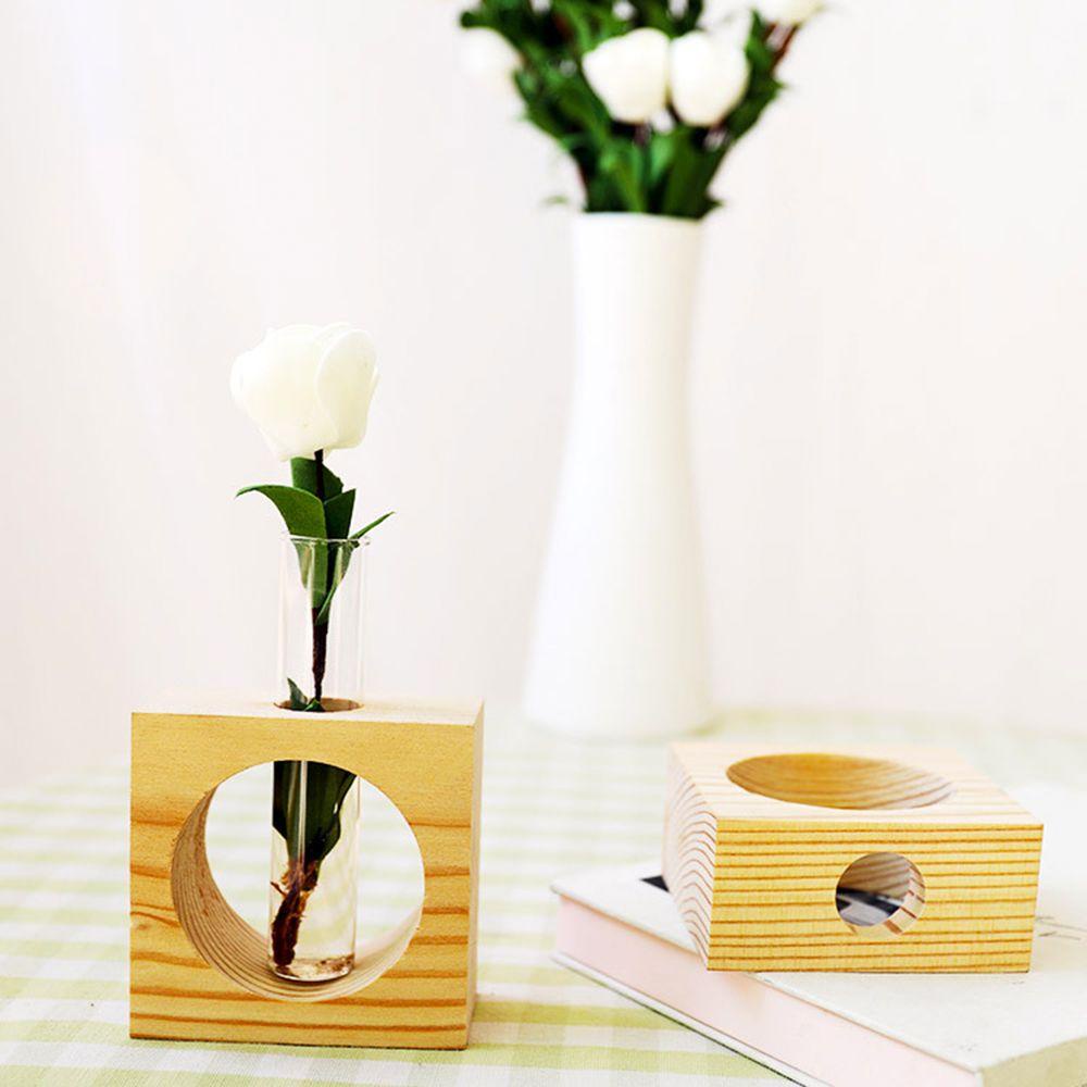 Chậu Cây Thủy Canh Để Bàn Trang Trí Khung Gỗ Hiện Đại