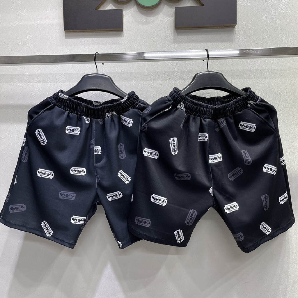 Quần Short thun Hades lưỡi lam MÀU ĐEN nam nữ Quần đùi vải cotton UNISEX - GIN STORE
