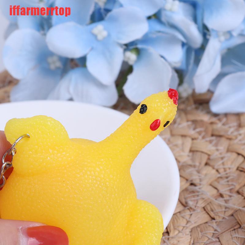 {iffarmerrtop}Squeeze Toy Stress Relief Adult Kids Toys Funny Egg Laying Key Chain Halloween NZM