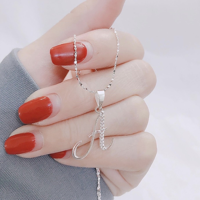 Dây chuyền chữ cái bạc ta - Dây chuyền nữ bạc ta mặt chữ cái - Vàng Bạc Khải Khải