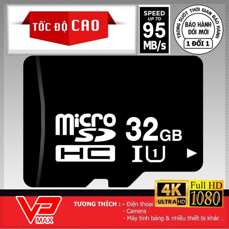 [Mã ELFLASH5 giảm 20K đơn 50K] Thẻ nhớ Micro SD 16GB 32GB U3 tốc độ 100Mb/s