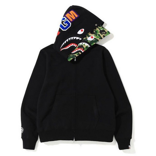 BAPE A BATHING APE Áo Hoodies Có Nón Dài Tay Họa Tiết Rằn Ri Cá Tính