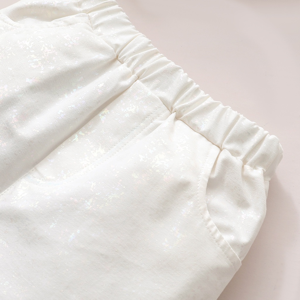 2 món đồ mùa hè MIKRDOO gồm áo hai dây + quần short màu trắng cho bé gái