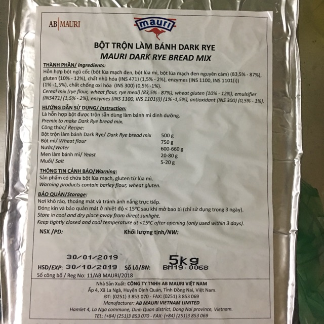 Bột mì đen 5kg