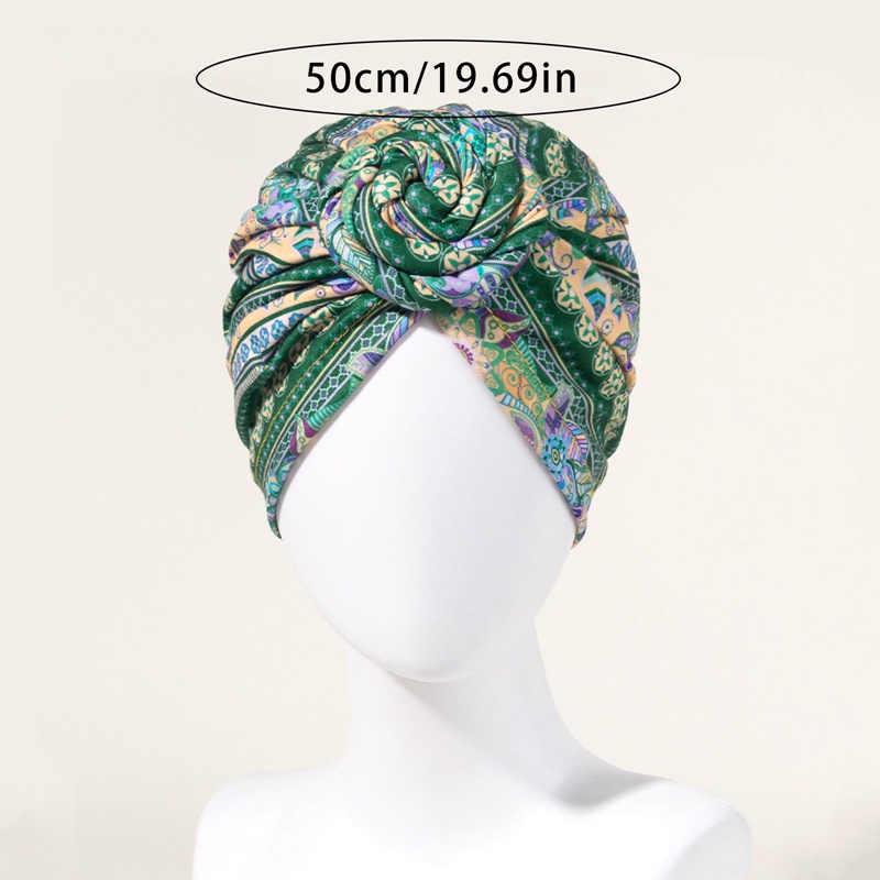 Mũ Turban Thắt Nút Họa Tiết Châu Phi Co Giãn Cho Nữ