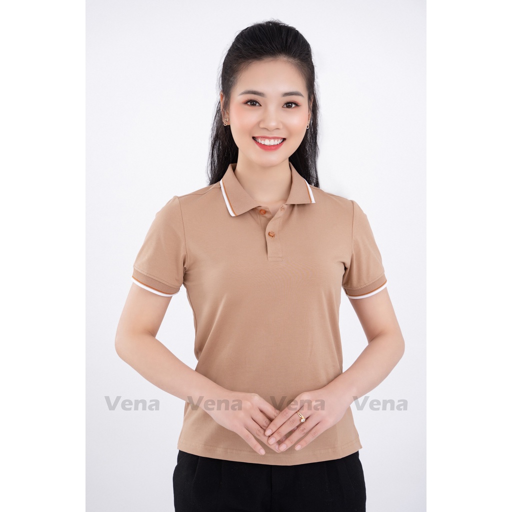 Áo Polo nữ cotton 100% Vena mềm mịn, chống nhăn
