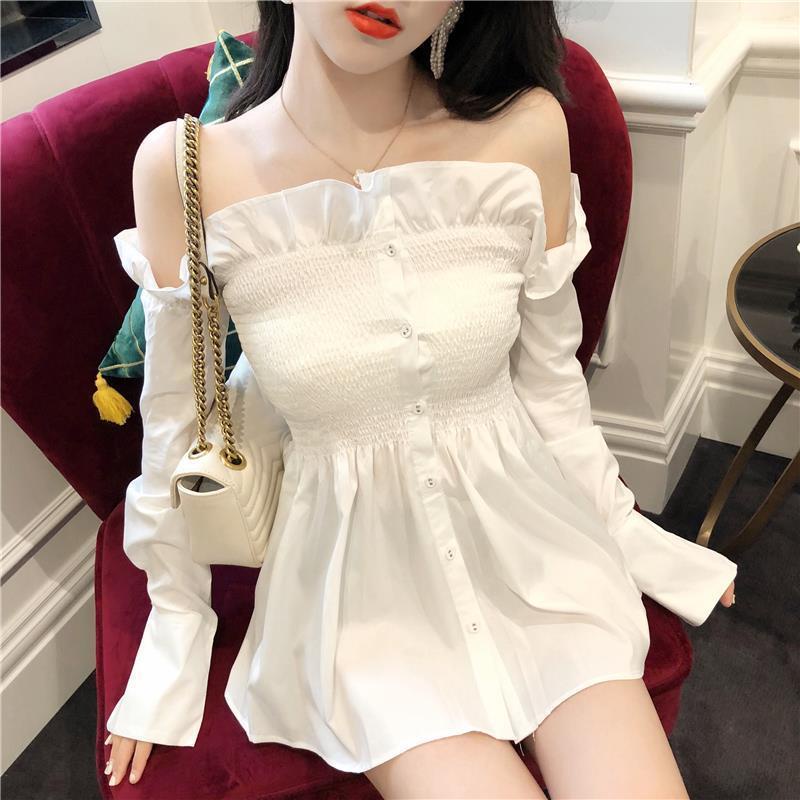 ÁO Thun Cúp Ngực Trễ Vai Tay Dài Siêu Xinh