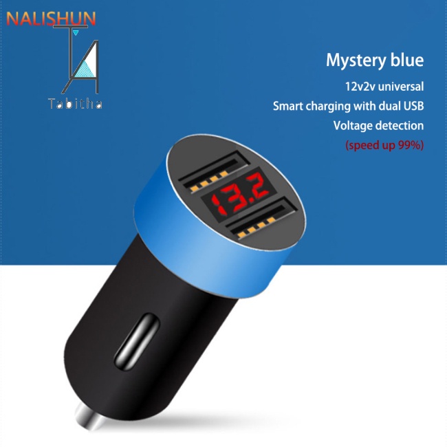 Củ sạc tích hợp bật lửa bằng hợp kim nhôm đa năng cổng USB 1-2 cho xe hơi