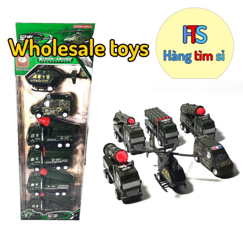 Hộp 6 ô tô mô hình quân đội 399-444