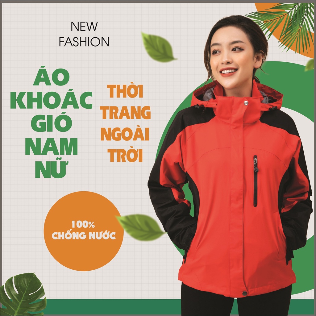 Áo khoác gió nam nữ 2 lớp form châu Á v350 LAMINCO