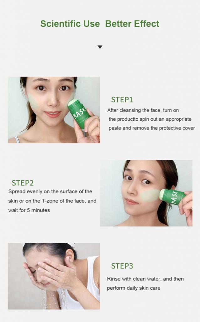 [ready] PINKY Green Tea Purifying Clay Stick Mask, Face Moisturizes Oil Control, Deep Clean Pore, Improves Skin,for All Skin Types Men Máscara facial chá verde berinjela argila purificadora em bastão de limpeza profunda óleo de controle de acne MOLI