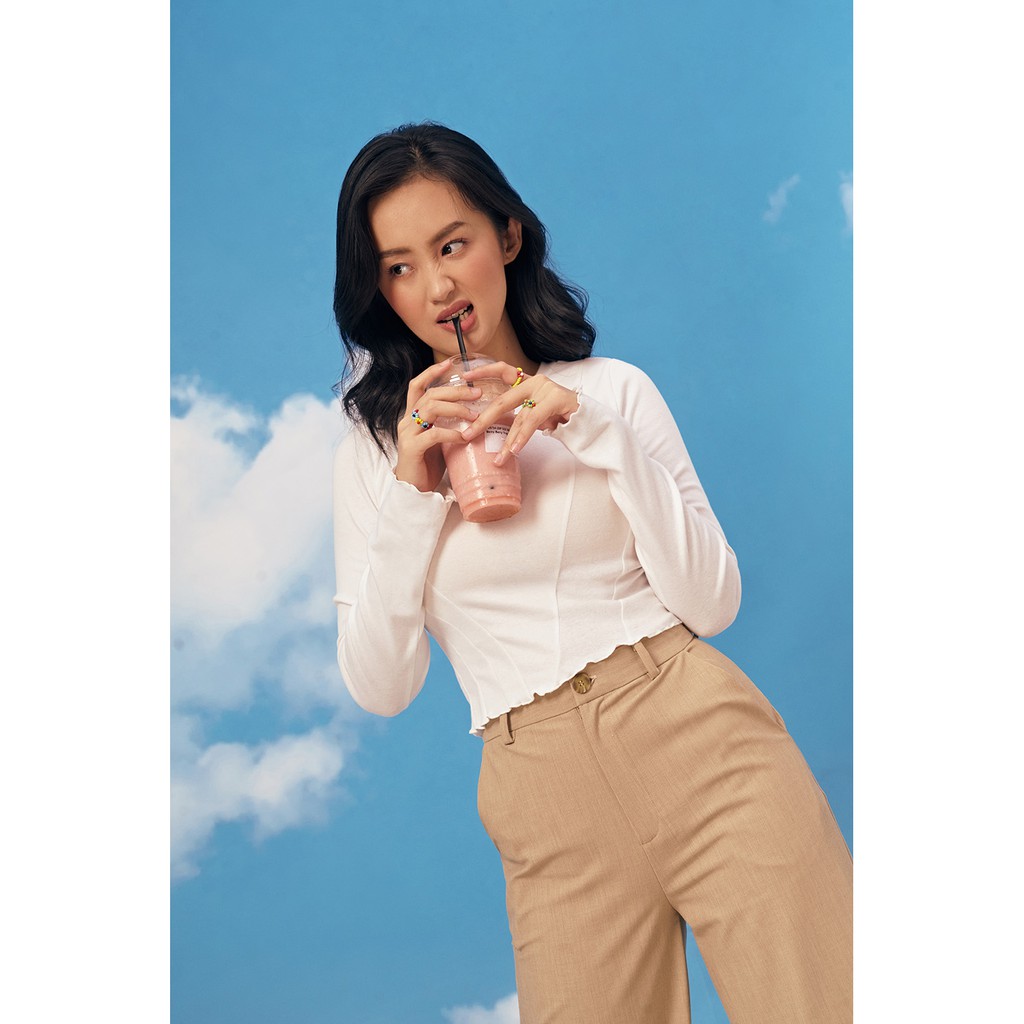 DOTTIE - Áo thun kiểu bất đối xứng nữ T0252