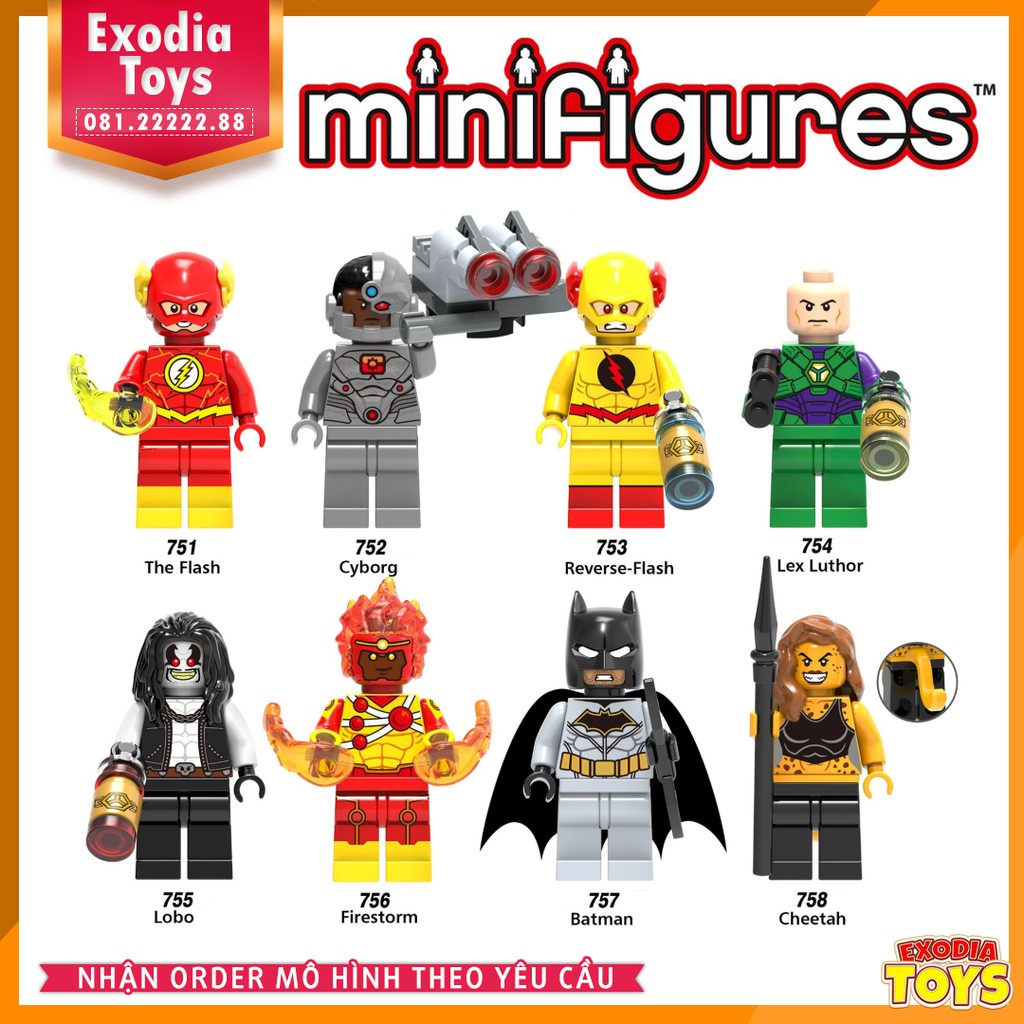 Xếp hình minifigure nhân vật siêu anh hùng vũ trụ DC Comics - Đồ Chơi Lắp Ghép Sáng Tạo - X0178