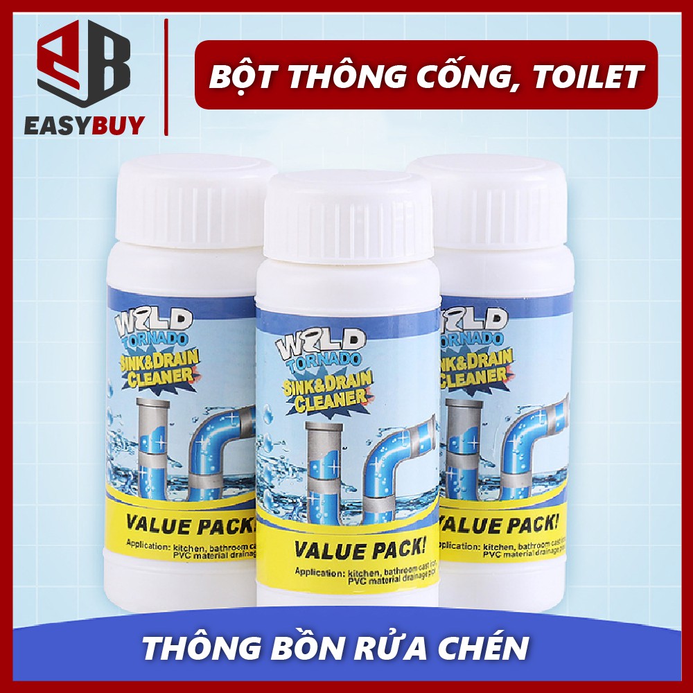 Chai Bột Thông Cống Nghẹt, Thông Bồn Rửa Chén, Bột Ống Thoát Nước,Chai Bột Thông Cống Thần Thánh