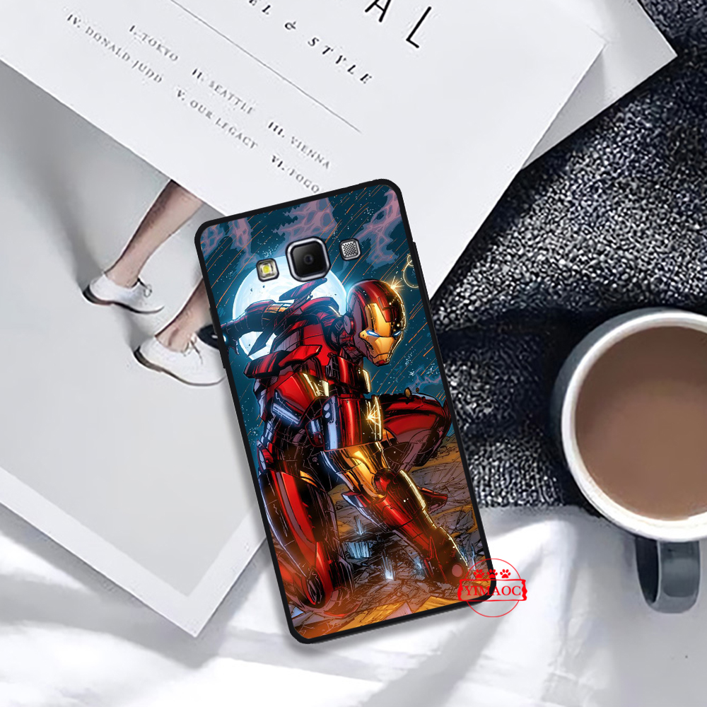 Ốp điện thoại in anh hùng Marvel Captain Iron Man cho Samsung A3 A5 A6 Plus A7 A8 A9 2016 2017 2018 A2 Core