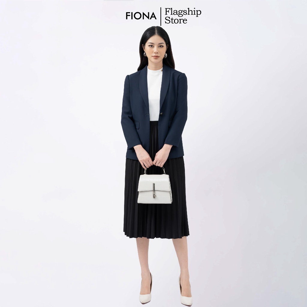 Áo vest FIONA dáng suông, Vest nữ cổ sam cài cúc phong cách Hàn Quốc F651441