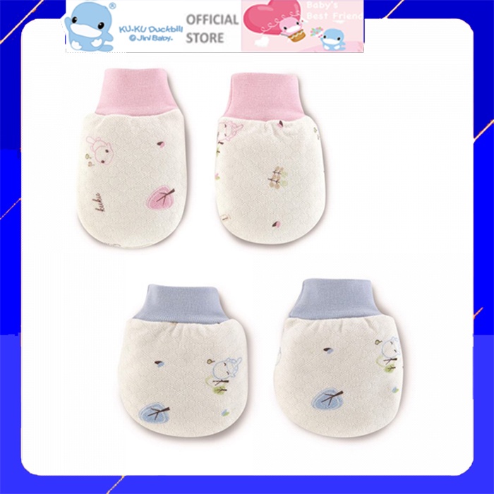 ( SET 2 CẶP ) Bao tay sơ sinh cho bé 100% cotton mềm kuku ku2308