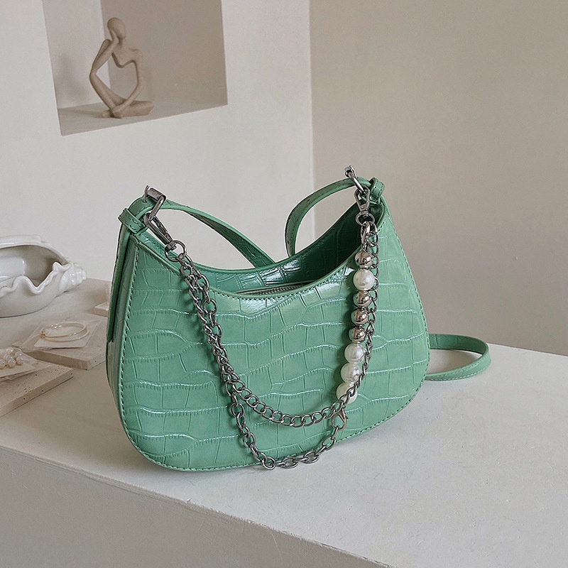 Faya - Túi xách kẹp nách dáng bầu dây ngọc sang trọng T1198