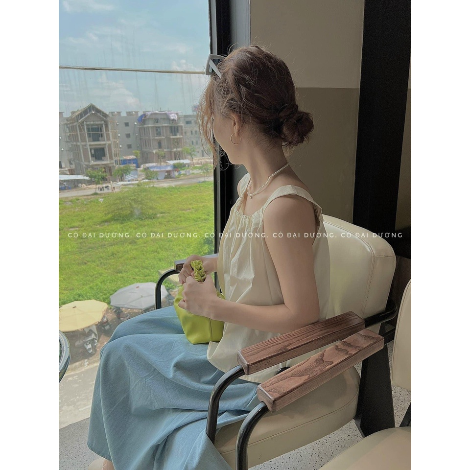 Áo babydoll,áo 2 dây,áo đũi bản to chất đũi siêu hot 2022 - Kim Dung Fashion Store