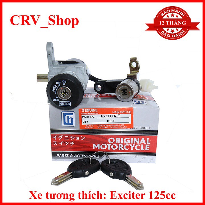 Bộ ổ khóa xe máy EXCITER 4 Số 6 cạnh chống trộm